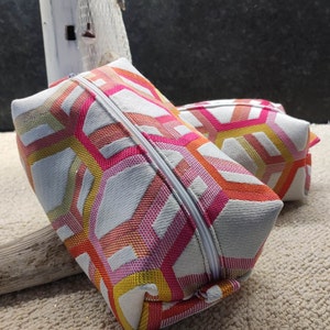 Trousse maquillage rectangulaire en Jacquard