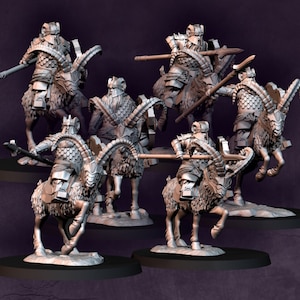 6x Nani Lancieri - Nani a cavallo / Capra d&#39;argento / Davale Games / Fantasy