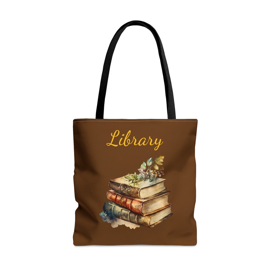 Large Tote Bag Library Bag Book Bag Christmas Gift Etsy