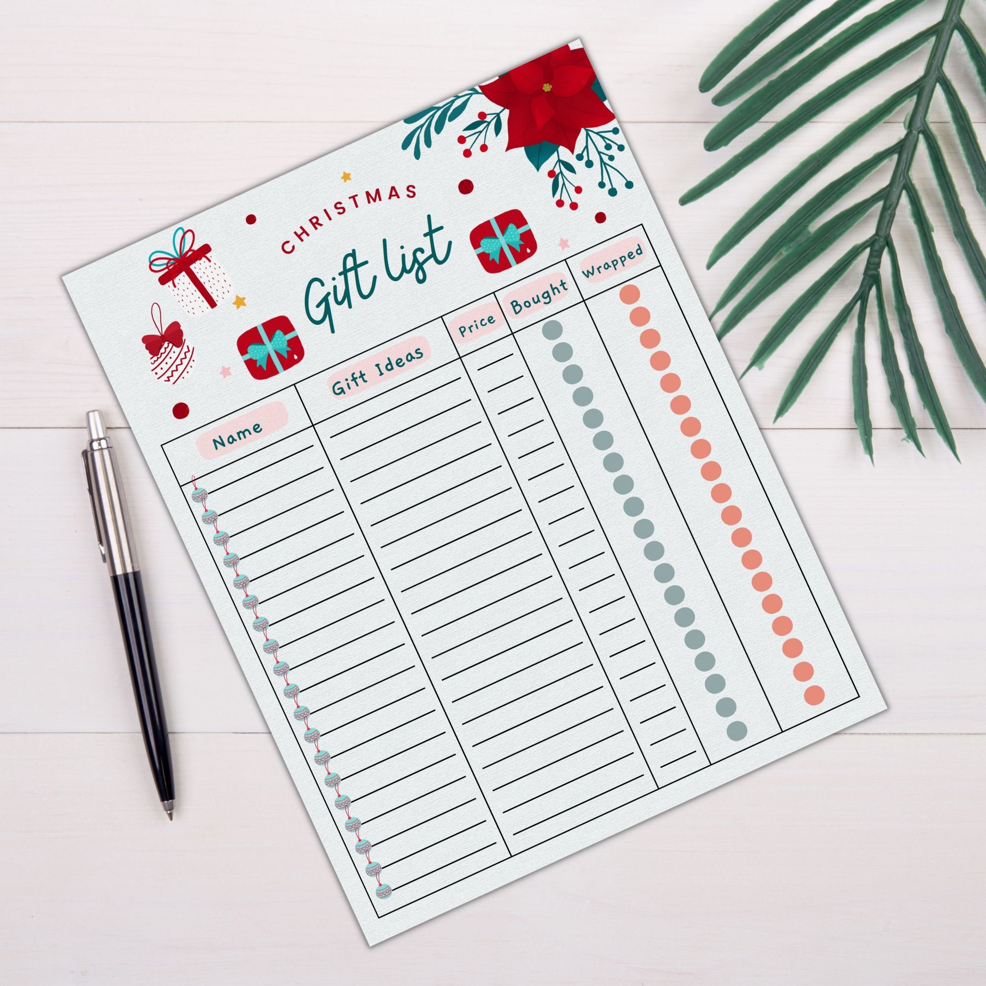 Christmas Gift List Printable Christmas Wish List Christmas - Etsy UK