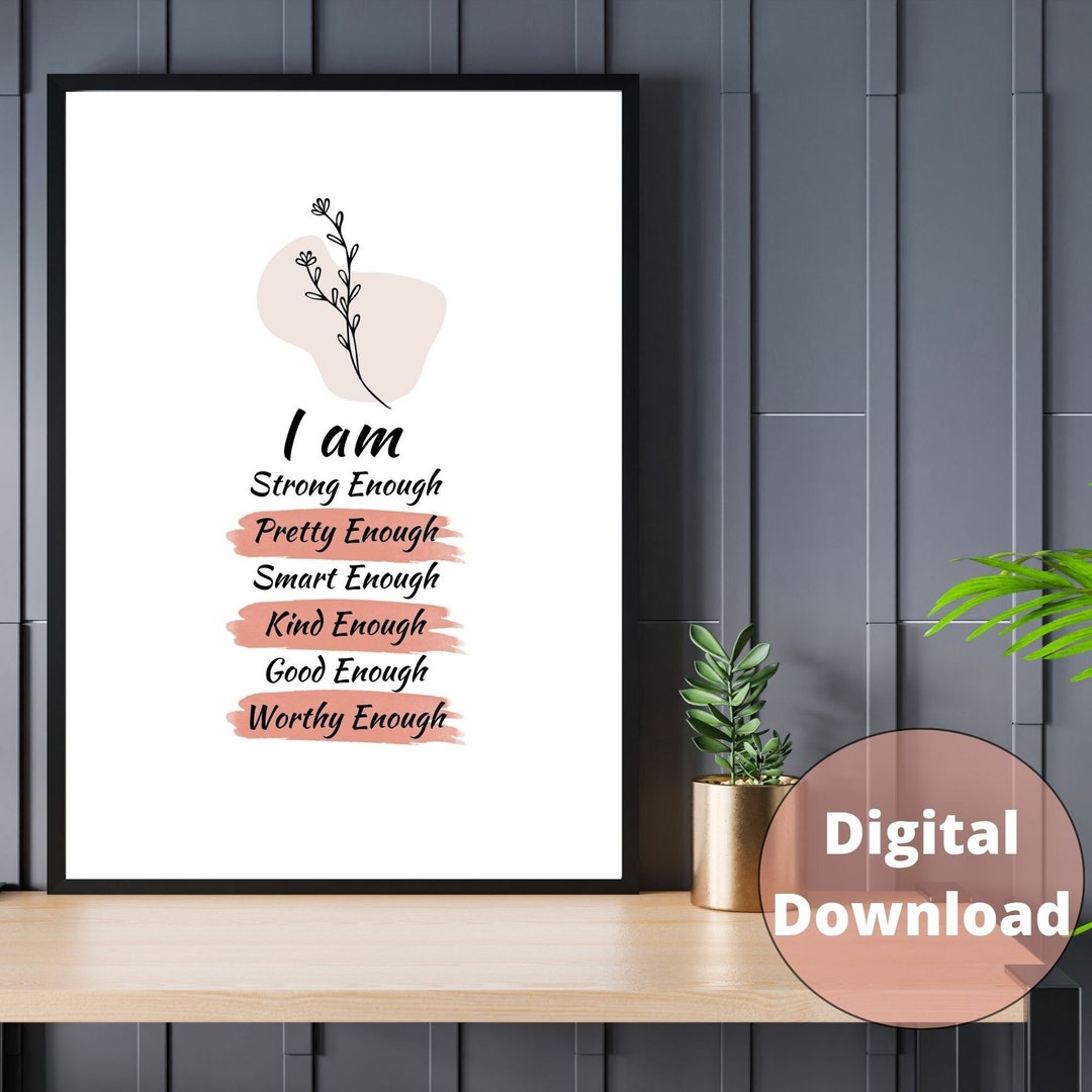 A Positive Affirmation Wall Art | Botanical Print | a Gift for Self ...