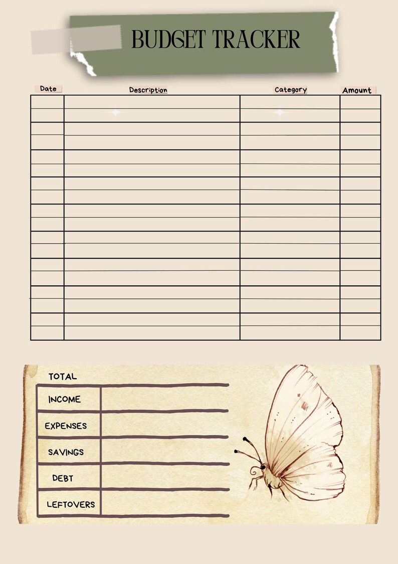 Budget Planner Printable Monthly Expense Tracker Personal Finance Organizer &amp; Savings Journal - Etsy