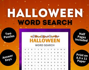 Halloween Word Search Printable Puzzle