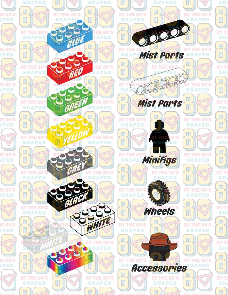 LEGO Brick Storage Labels SVG Bundle | Brick Color & Parts Labels ...