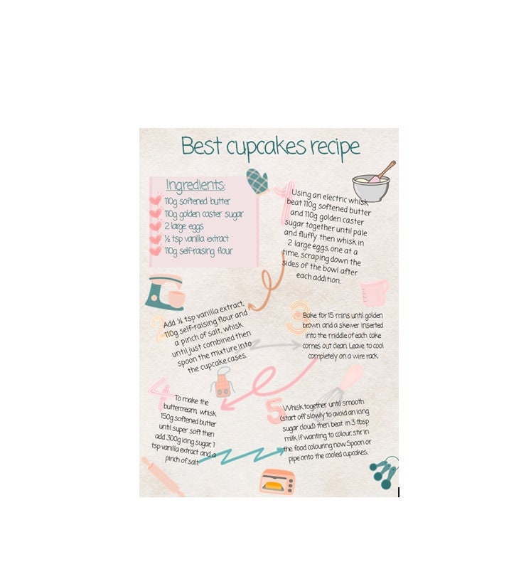 Editable Baking Recipe Template Etsy