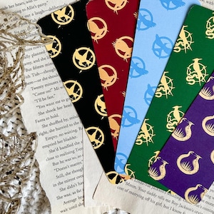 Lot de signets Hunger Games ou individuel | Lever du soleil sur la moisson | Marque-pages de la série de livres | Marchandise de livres dystopiques | Cadeaux livresques | Lecteur