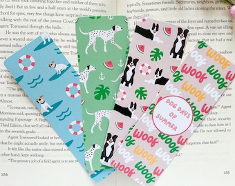 Dog bookmark set or individual | Cute bookmark | Laminated bookmark | Dog mom gift | Bookish gifts | Summer bookmark | Gifts for dog lovers