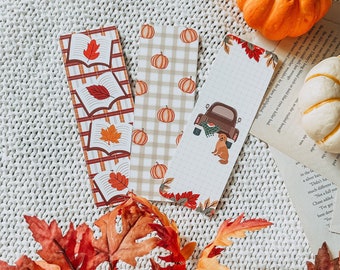 Cozy Season Fall Bookmark Set or Individual | Autumn Bookmark | Bookmark Set | Bookish Gift | Pumpkin Bookmark | Cute Bookmarks | Book Lover