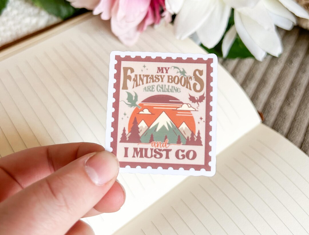Fantasy Book Stamp Stickers | Dragon Book Sticker | Kindle Stickers ...
