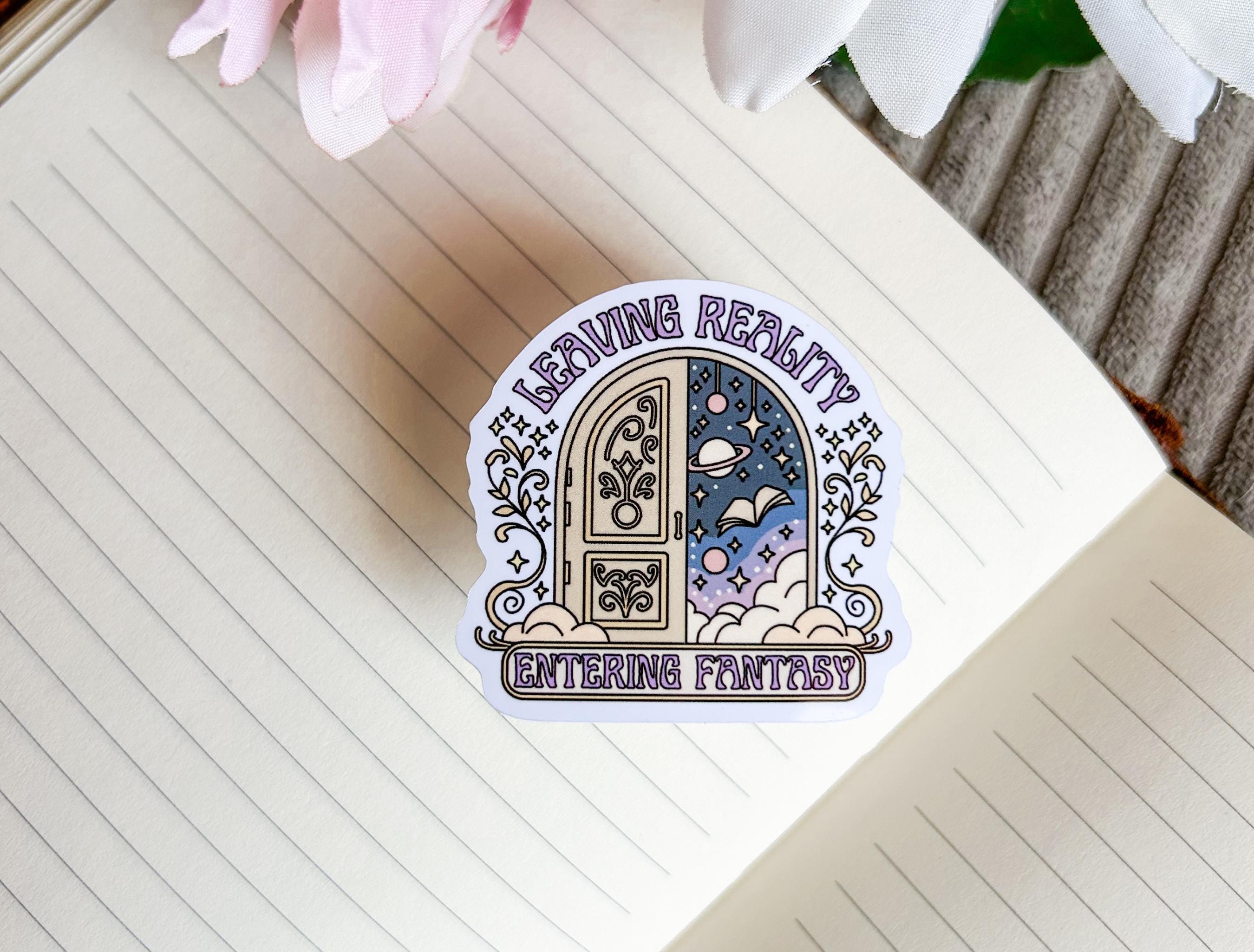 Entering Fantasy Sticker | Fantasy Kindle Stickers | Cute Book Stickers ...