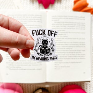 Reading Smut Sticker | Bookish Stickers | Kindle Sticker | Halloween Stickers | Black Cat Sticker | Spooky Season | Romance Book Stickers