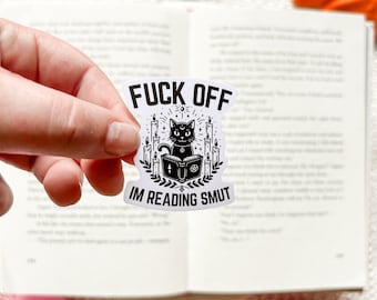 Reading Smut Sticker | Bookish Stickers | Kindle Sticker | Halloween Stickers | Black Cat Sticker | Spooky Season | Romance Book Stickers