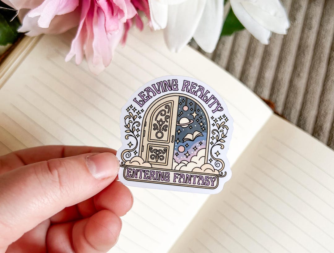 Entering Fantasy Sticker | Fantasy Kindle Stickers | Cute Book Stickers ...