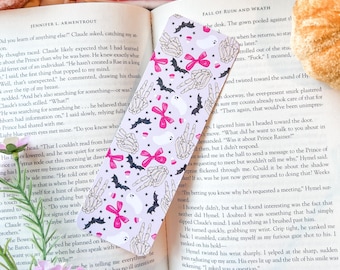 Pink Skeleton Bookmark | Halloween Bookmark | Spooky Bookmark | Bookish Merch | Cute Halloween