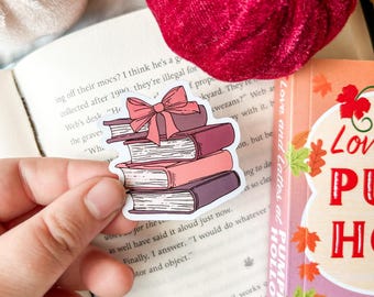 Autumn Book Stack Sticker , Fall Kindle Stickers , Bookish Stickers , Bookstack Sticker , Bookish Fall ,  Bookish Merch , Coquette Fall