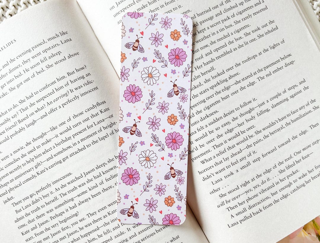 Garden Bee Bookmark | Cute Bookmarks for Spring | Floral Bookmark ...