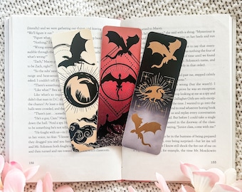 Dragon Fantasy Bookmark Set or Individual | Dragon Bookmark | Romantasy Merch | Bookish Merch | Fantasy Reader Bookmark | Book Lover Gift