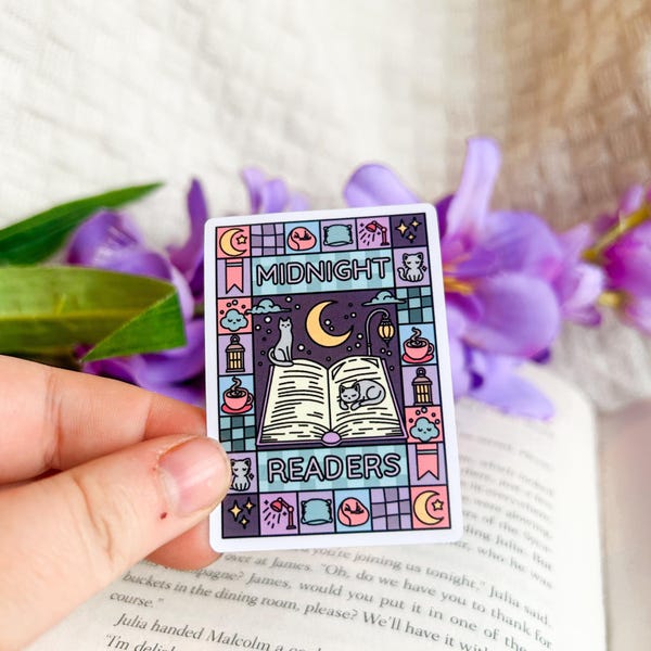 Night Reading Kindle Stickers | Midnight Reader | Bookish Stickers for Ereader  | Late Night Readers Club | Kobo Accessories | Celestial