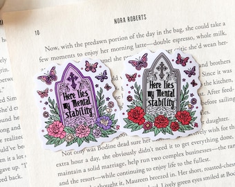 Mental Stability Sticker | Funny Stickers | Kindle Stickers | Dark Book Stickers | Dark Romance Stickers | Bookish Merch | Unhinged | Smut