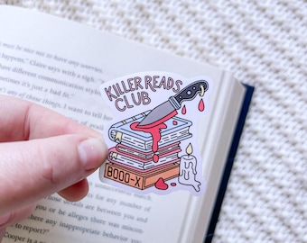 Thriller Book Sticker | Kindle stickers | Thriller Book Stack | True Crime Girlie | Mystery Book Merch | Horror Book Lover | Bookish Merch