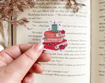 Romance Book Stack Sticker | Bookish Stickers | Kindle Stickers | Romance Book Stickers | Bookish Merch | Gifts for Book Lovers | Booktok