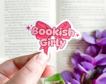 Bookish Girly Bow Sticker | Bookish Stickers | Kindle Sticker | Book Lover Stickers | Bookish Merch | Girly Book Stickers | Romance Reader