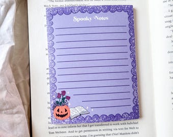 Spooky Reader Notepad , Halloween Stationary , Memo Pad , Lined Notepad , Spooky Notepad , Halloween Pumpkin Notepad , Writing Pads