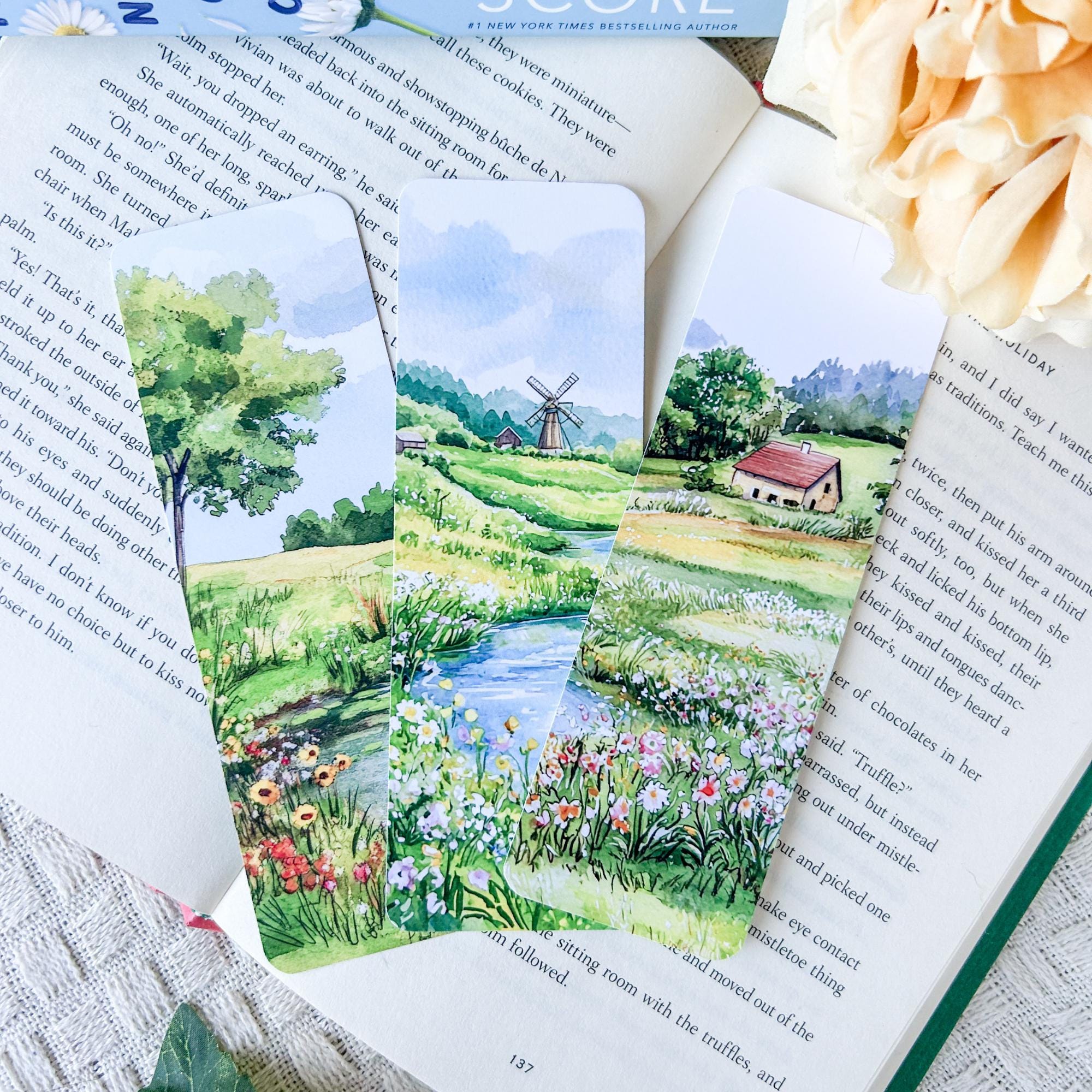 Countryside Landscape Bookmark Set or Individual | Watercolour Bookmark ...