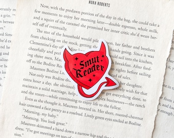 Smut Reader Sticker | Bookish Stickers | Reader Accessories | Kindle Stickers | Red Book Stickers | Dark Romance Stickers | Bookish Merch