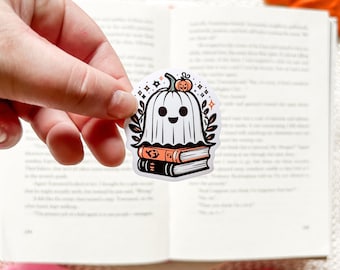 Ghost Bookstack Sticker | Bookish Stickers | Kindle Sticker | Halloween Kindle Sticker | Spooky Bookish Stickers | Bookish Merch | Booktok