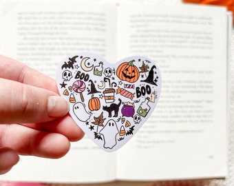 Halloween Heart Sticker | Bookish Stickers | Kindle Sticker | Halloween Stickers | Spooky Bookish Stickers | Spooky Season | Cute Halloween
