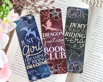 Quote Dragon Bookmark Set or Individual | Fantasy Bookmark | Romantasy Merch | Bookish Merch | Fantasy Reader Bookmark | Book Lover Gift