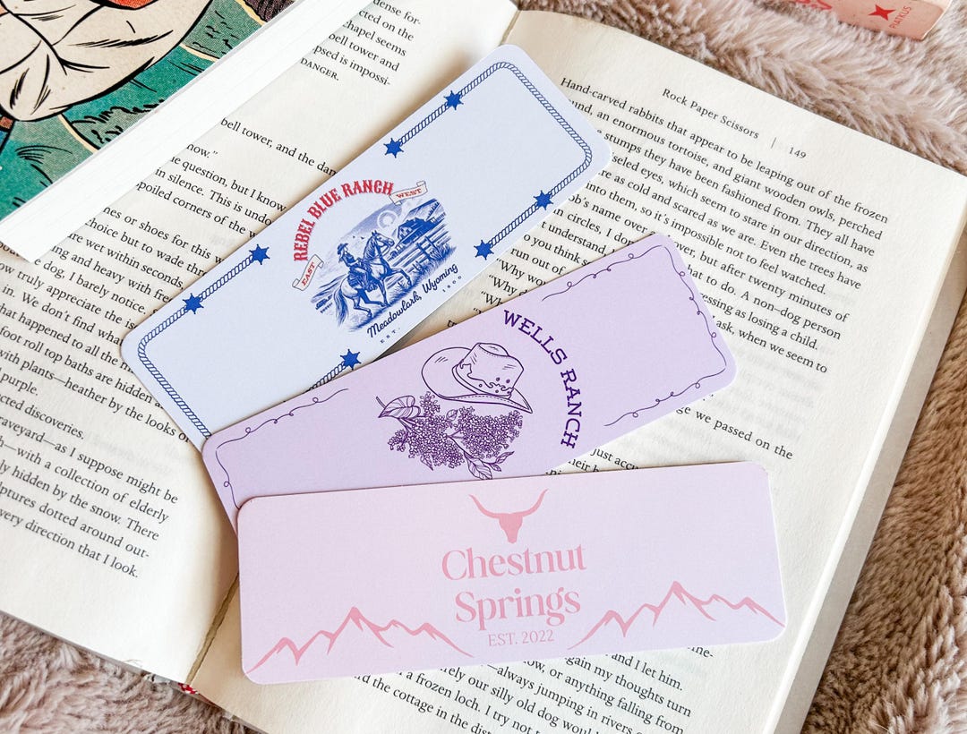 Cowboy Romance Bookmark Set or Individual | Chestnut Springs | Rebel ...