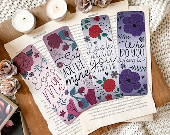 Dark Romance Quotes Bookmark Set or Individual | Smut Bookmarks | Eyes on Me | Smut Reader | Spicy Bookmark | Book Lover Gifts | For Romance