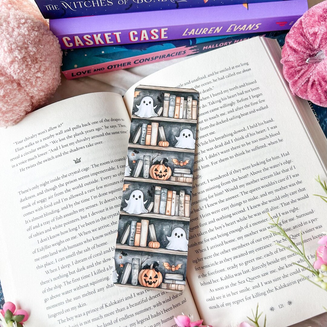 Ghost Bookshelf Bookmark | Halloween Bookmark | Ghost Bookmark | Spooky ...