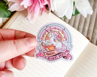 Magical Readers Society Sticker | Kindle Stickers | Unicorn | Romantasy | Fantasy Book Stickers | Bookish Merch | Book Club | Booktok Merch