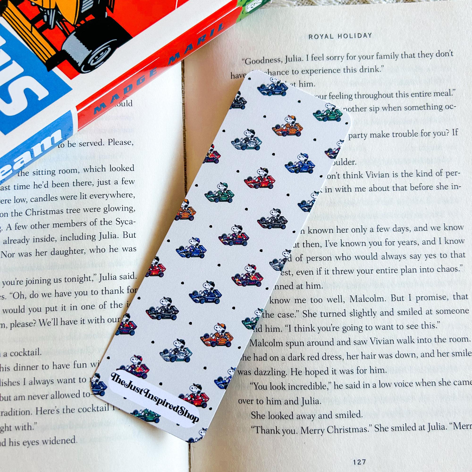 Snoopy F1 Bookmark | Racing Snoopy Bookmark | Formula One Bookmark ...