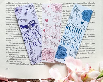 Regency Romance Bookmark Set or Individual | Jane Austen Inspired | Regencycore | Romance Bookmark | Bookish Gifts | Gifts for Book Lovers