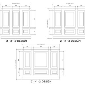 Self-Adhering Wall Paneling Wainscot Kit Pre-cut Wall Molding Kit Accent Wall Panels Wainscoting 3 Double Frame Panel Design image 8