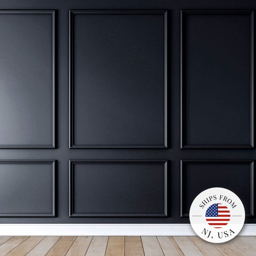 Self-Adhering Wall Molding Kit - Pre-cut Wall Paneling Kit - Accent Wall Trim - Wainscoting - 3 Panel Design