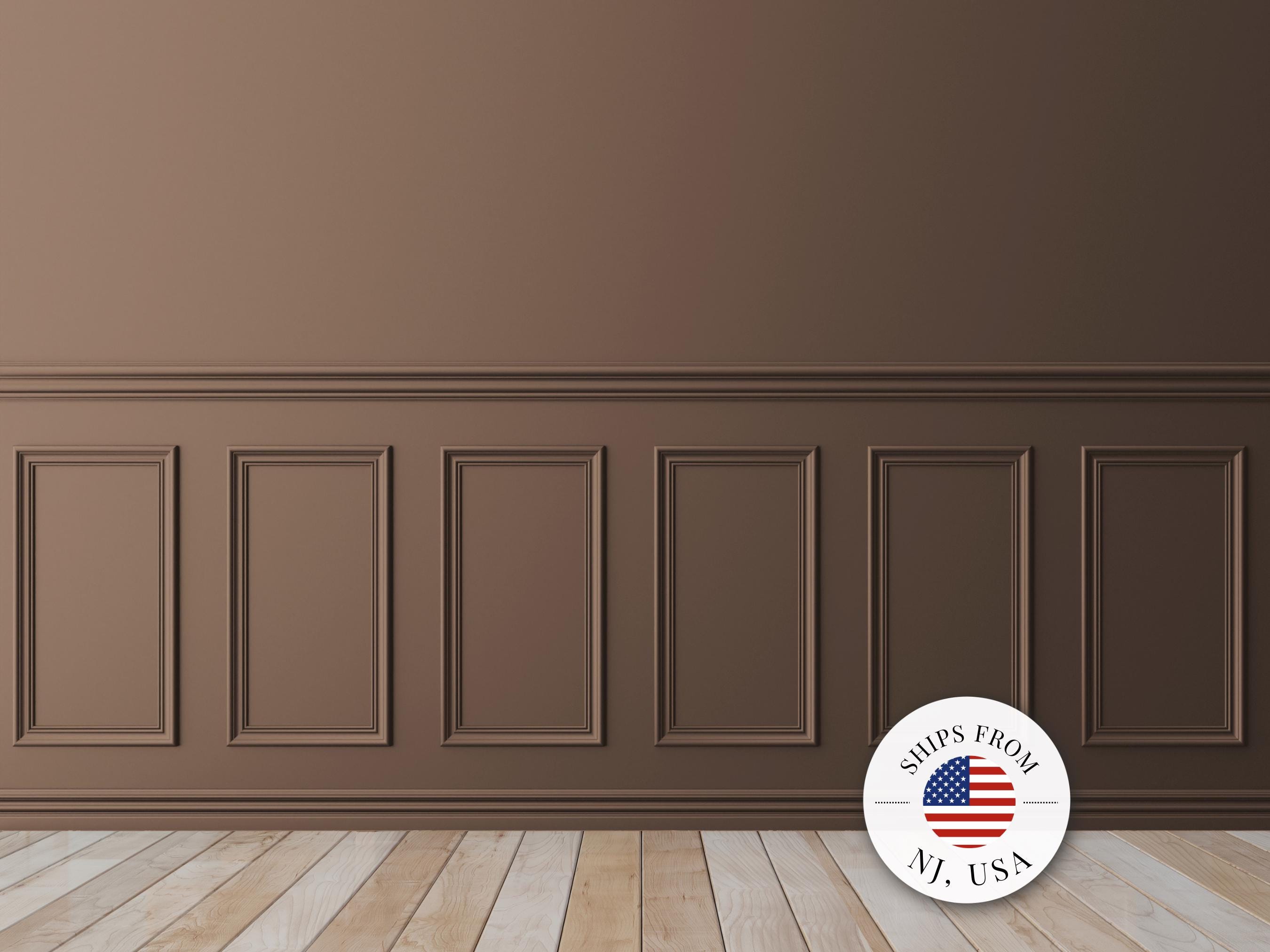 Self-Adhering Wainscot Panel Kit - Pre-cut Wall Molding Kit - Accent Wall Trim Paneling - Wainscoting
