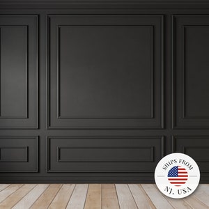 Self-Adhering Wall Paneling Wainscot Kit Pre-cut Wall Molding Kit Accent Wall Panels Wainscoting 3 Double Frame Panel Design image 1