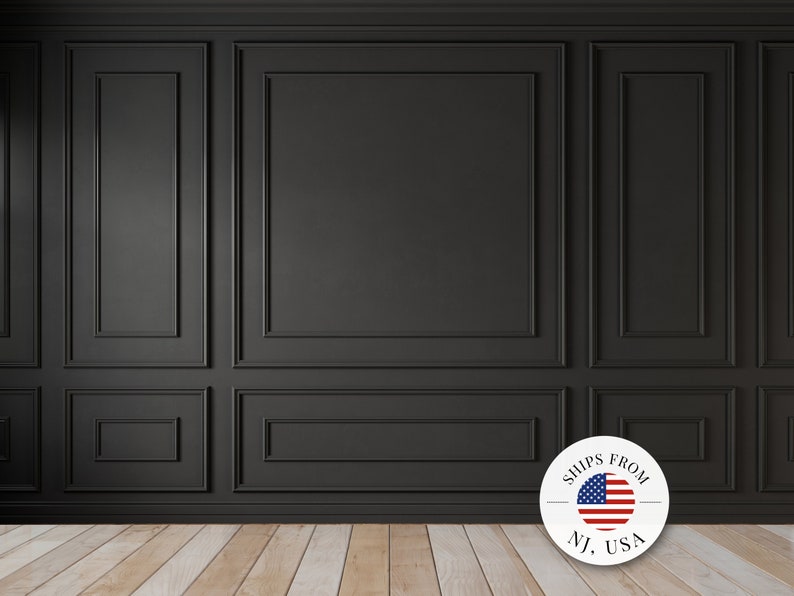 Self-Adhering Wall Paneling Wainscot Kit Pre-cut Wall Molding Kit Accent Wall Panels Wainscoting 3 Double Frame Panel Design image 1