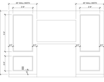 Self-Adhering Wall Molding Kit - Custom for Kayla - Accent Wall Trim - Wainscoting - 3 Panel Design