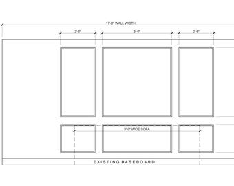 3-Panel Peel and Stick Wainscoting Kit: DIY Wall Molding Panels - Custom for Danielle