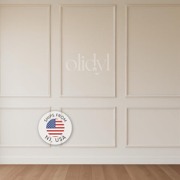 Self-Adhering Wall Molding Kit, Pre-Cut Factory Primed, 3 Panel Wall Moulding - Ready to Assemble