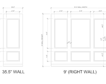 Self-Adhering Wall Molding Kit - Custom for A Lil Moore - Accent Wall Trim - Wainscoting - 3 Walls