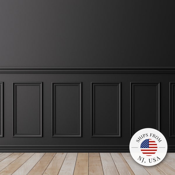 Self-Adhering Wainscot Kit - Pre-cut Wall Molding Kit - Accent Wall Trim - Wainscoting