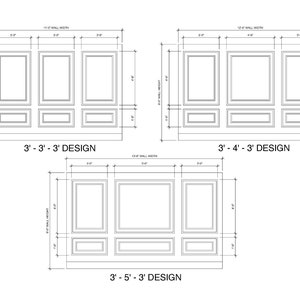 Self-Adhering Wall Paneling Wainscot Kit Pre-cut Wall Molding Kit Accent Wall Panels Wainscoting 3 Double Frame Panel Design image 9