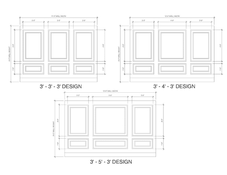 Self-Adhering Wall Paneling Wainscot Kit Pre-cut Wall Molding Kit Accent Wall Panels Wainscoting 3 Double Frame Panel Design image 9